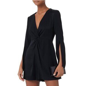 Intermix Jumpsuit 4 Black Isabelle Twist Front Romper Plunge Neckline Shorts